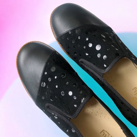 ZEELY Black Leather and Suede Slip On Shoes Made in Spain NEW Sz 6.5 - Picture 2 of 7